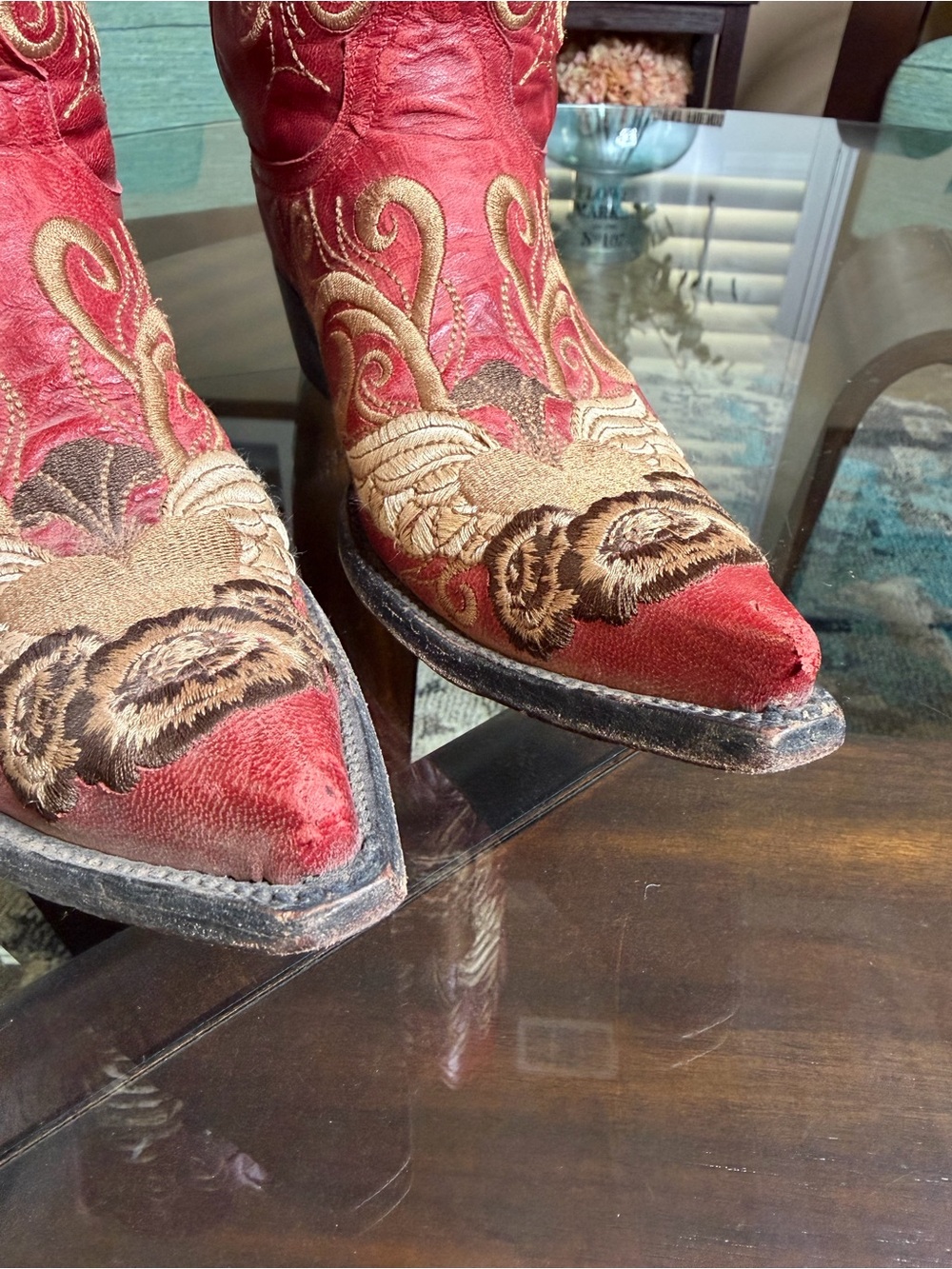 Old Gringo Grace Red Wing Heart Embroidered Cowboy Boots 7.5B - Picture 7 of 9